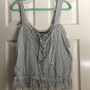 black and white polka dot tank